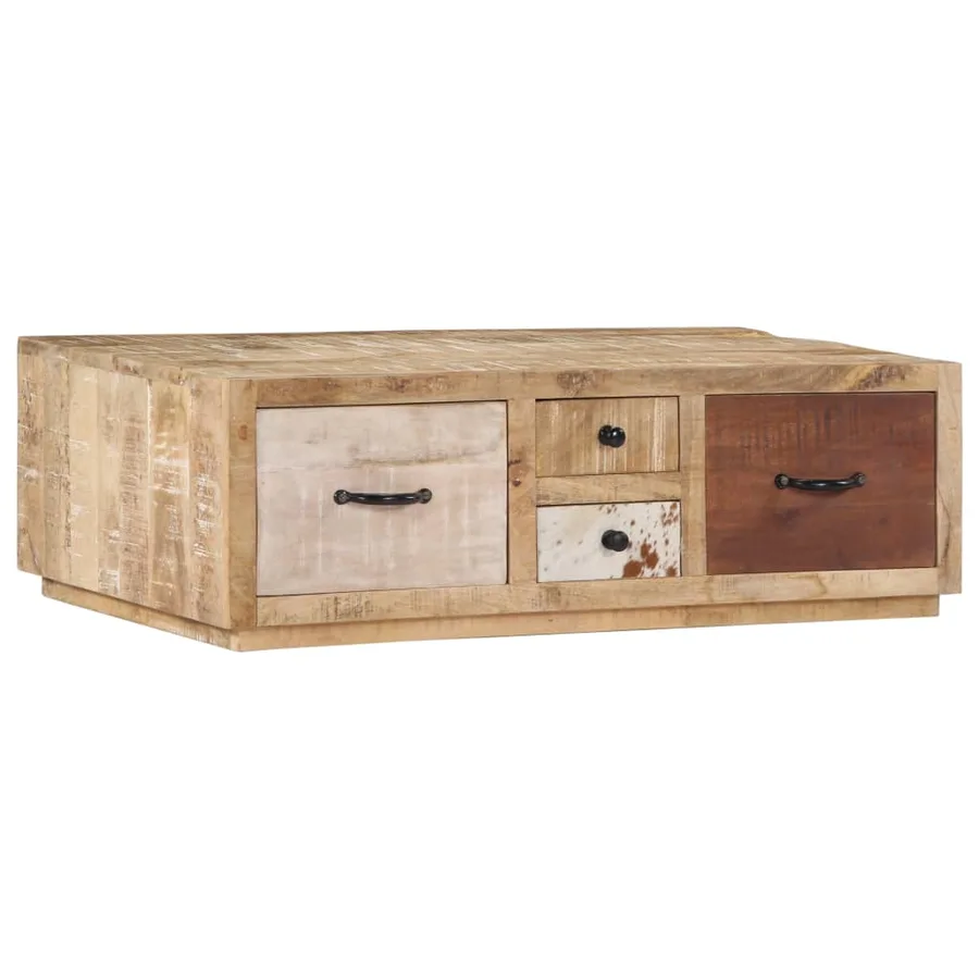 Table basse 90x60x30 cm Bois de manguier massif - 11