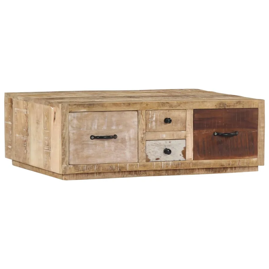 Table basse 90x60x30 cm Bois de manguier massif - 12