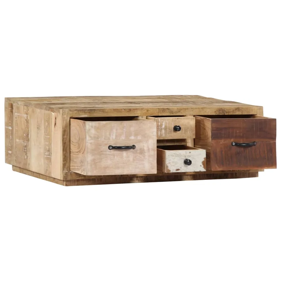 Table basse 90x60x30 cm Bois de manguier massif - 4