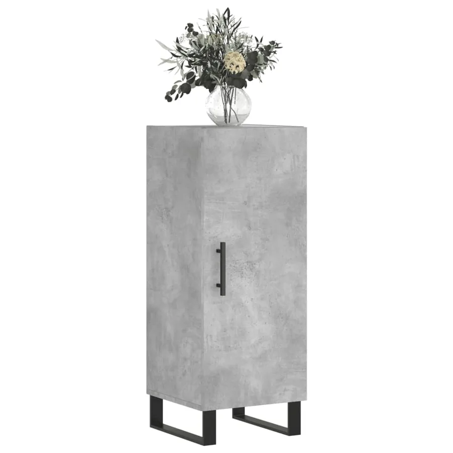 Buffet Gris béton 34,5x34x90 cm Bois d'ingénierie - 3