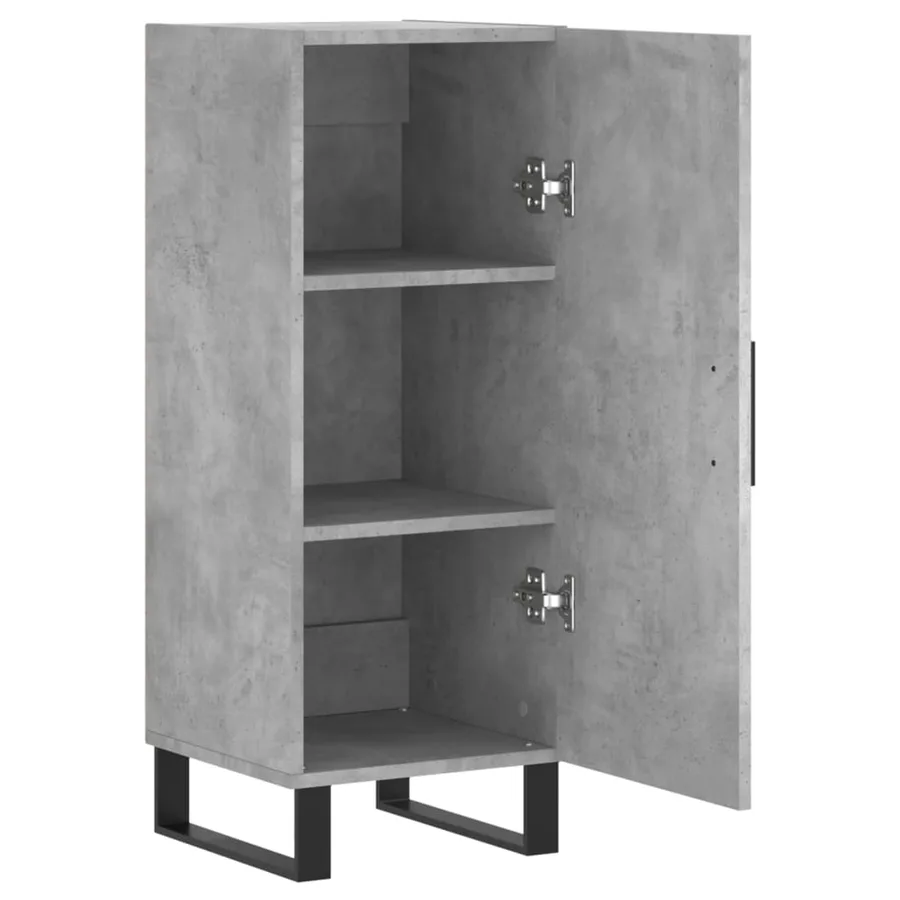 Buffet Gris béton 34,5x34x90 cm Bois d'ingénierie - 5