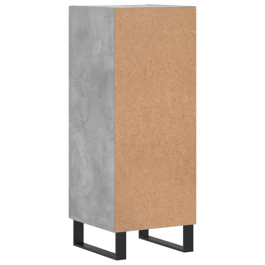 Buffet Gris béton 34,5x34x90 cm Bois d'ingénierie - 8