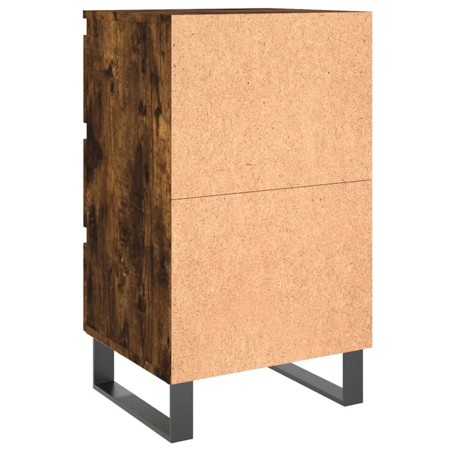 Tables de chevet 2 pcs chêne fumé 40x35x69 cm bois ingénierie - 8