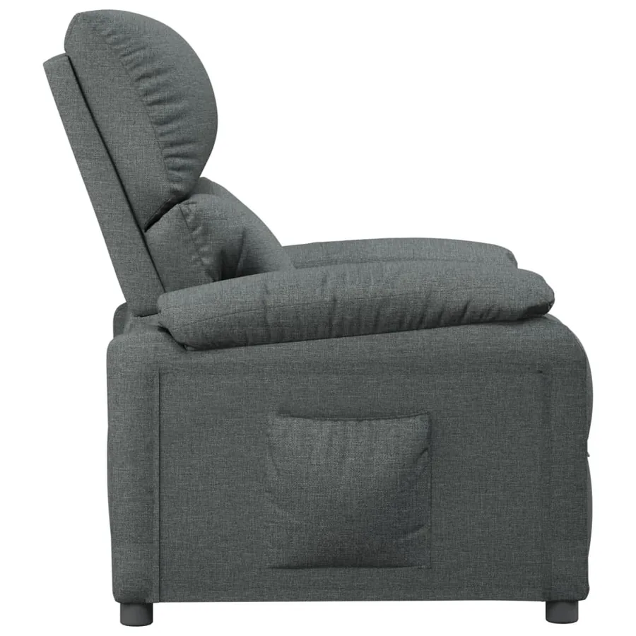 Fauteuil inclinable Gris foncé Tissu - 4