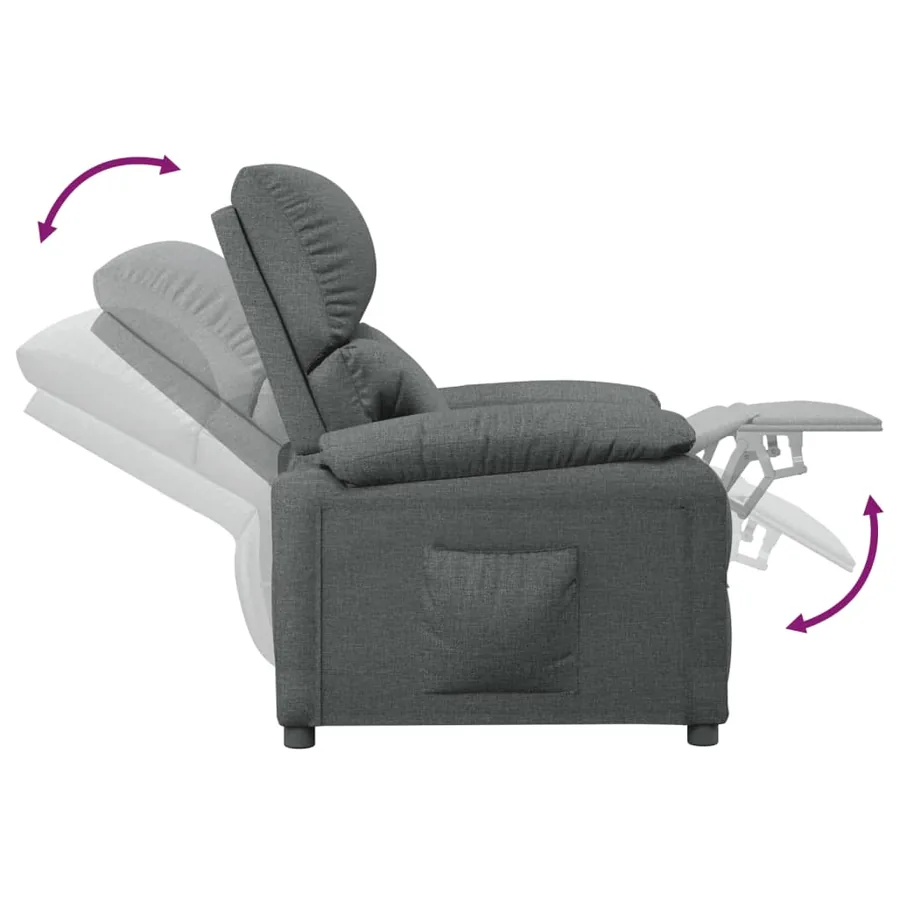 Fauteuil inclinable Gris foncé Tissu - 6