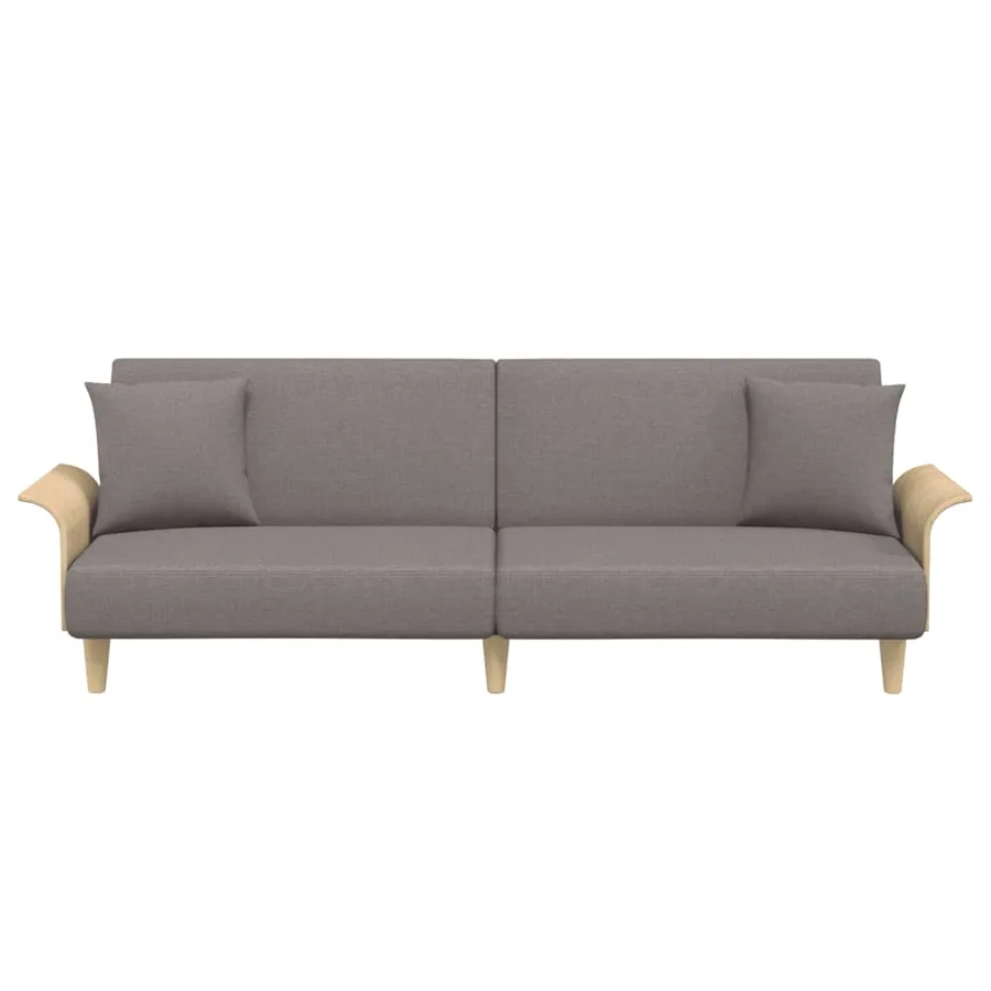 Canapé-lit avec accoudoirs taupe tissu - 4