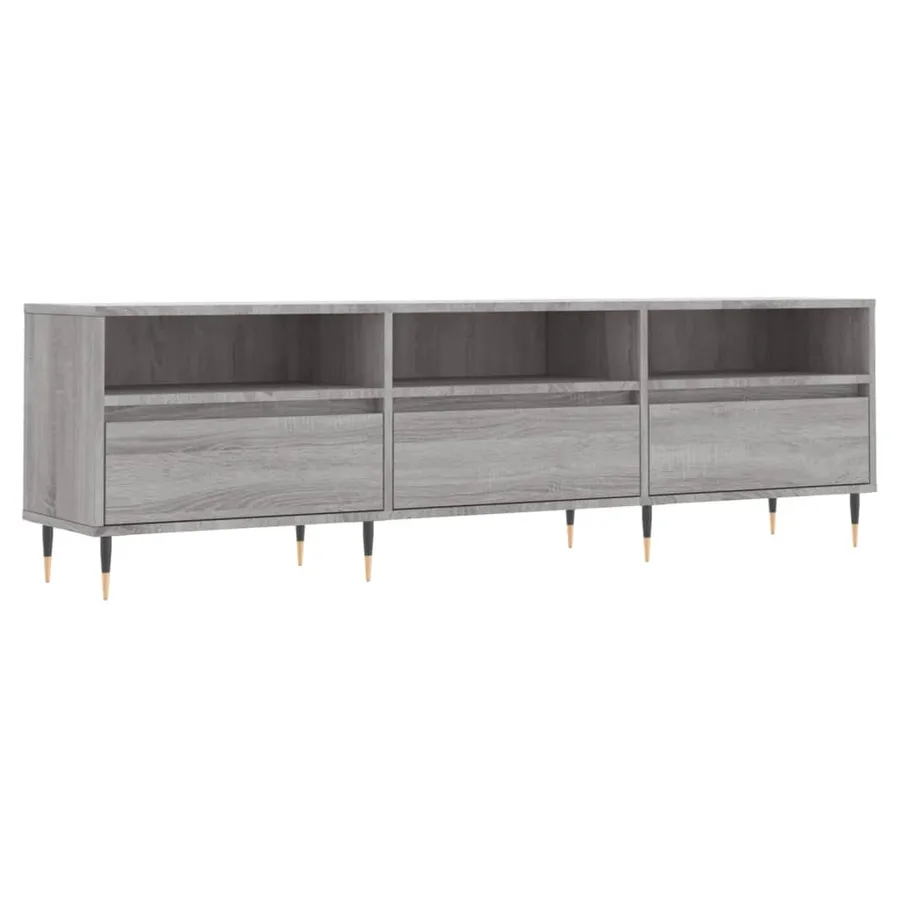 Meuble TV sonoma gris 150x30x44,5 cm bois d'ingénierie - 2