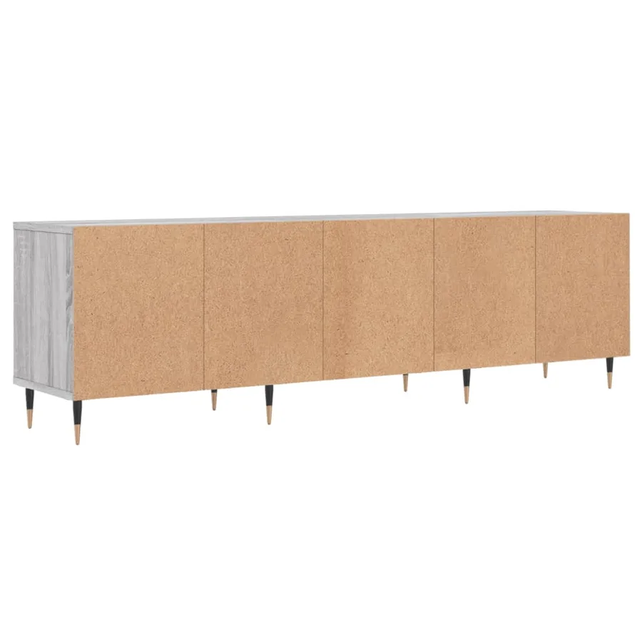Meuble TV sonoma gris 150x30x44,5 cm bois d'ingénierie - 8