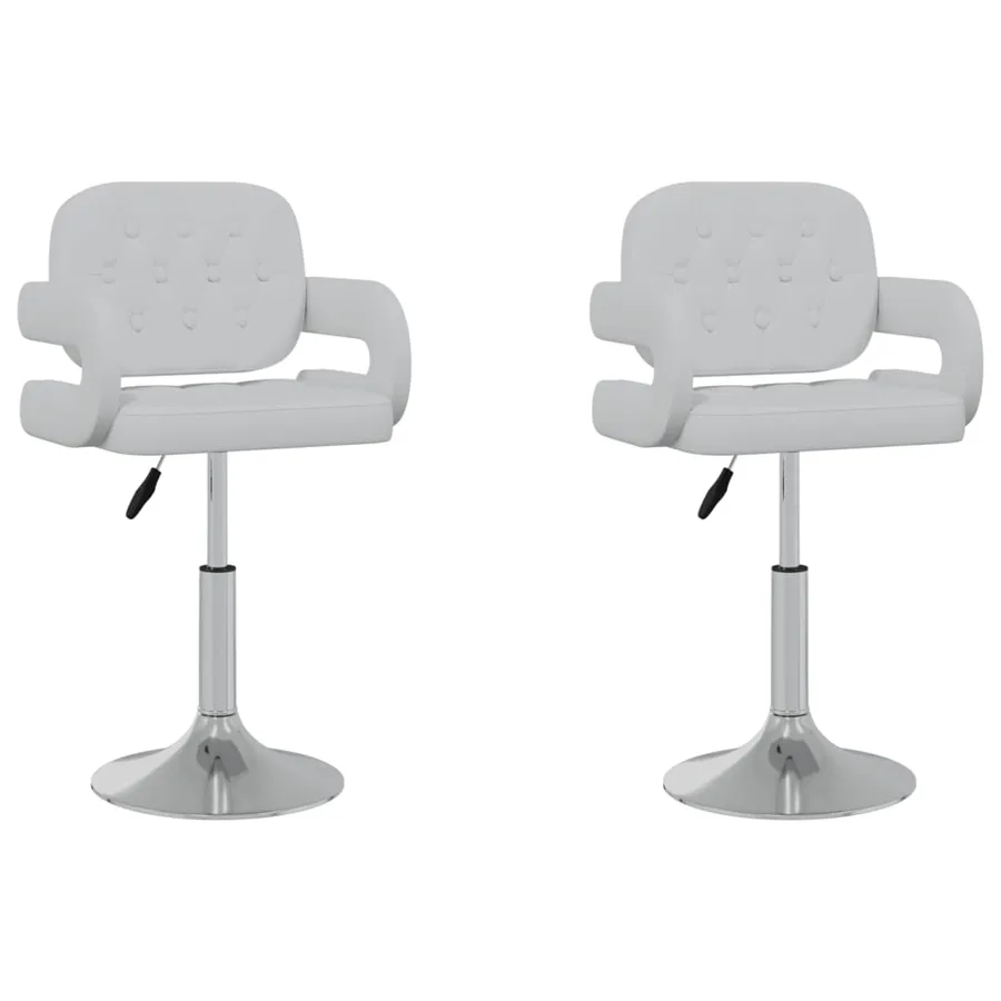 Chaises pivotantes à manger lot de 2 blanc similicuir - 2