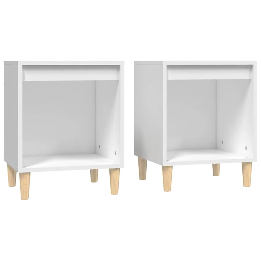Tables de chevet 2 pcs Blanc 40x35x50 cm - 2