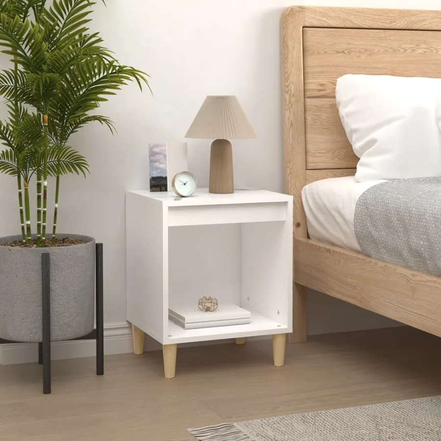 Tables de chevet 2 pcs Blanc 40x35x50 cm - 3