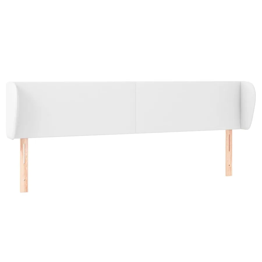 Tête de lit avec oreilles Blanc 183x23x78/88 cm Similicuir - 2