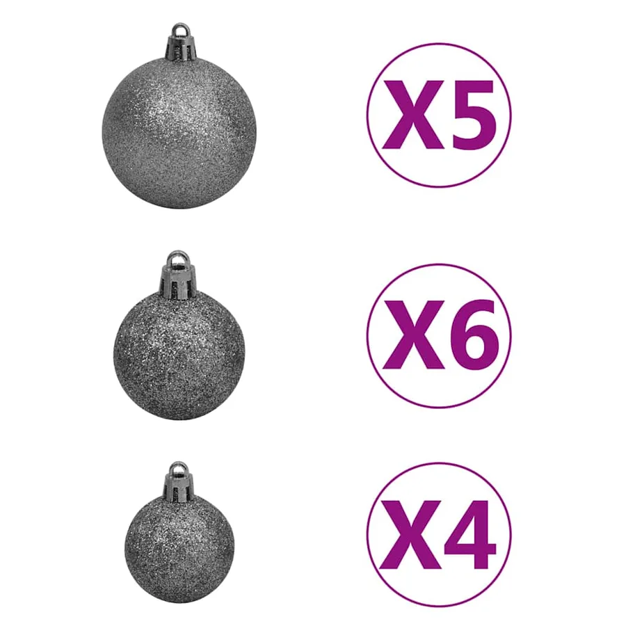 Arbre de Noël artificiel pré-éclairé et boules 90 cm vert - 6