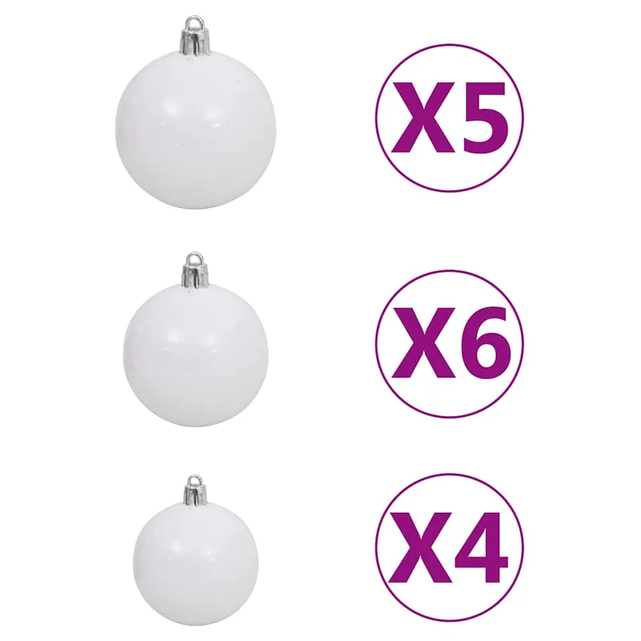 Arbre de Noël artificiel pré-éclairé et boules 90 cm vert - 7