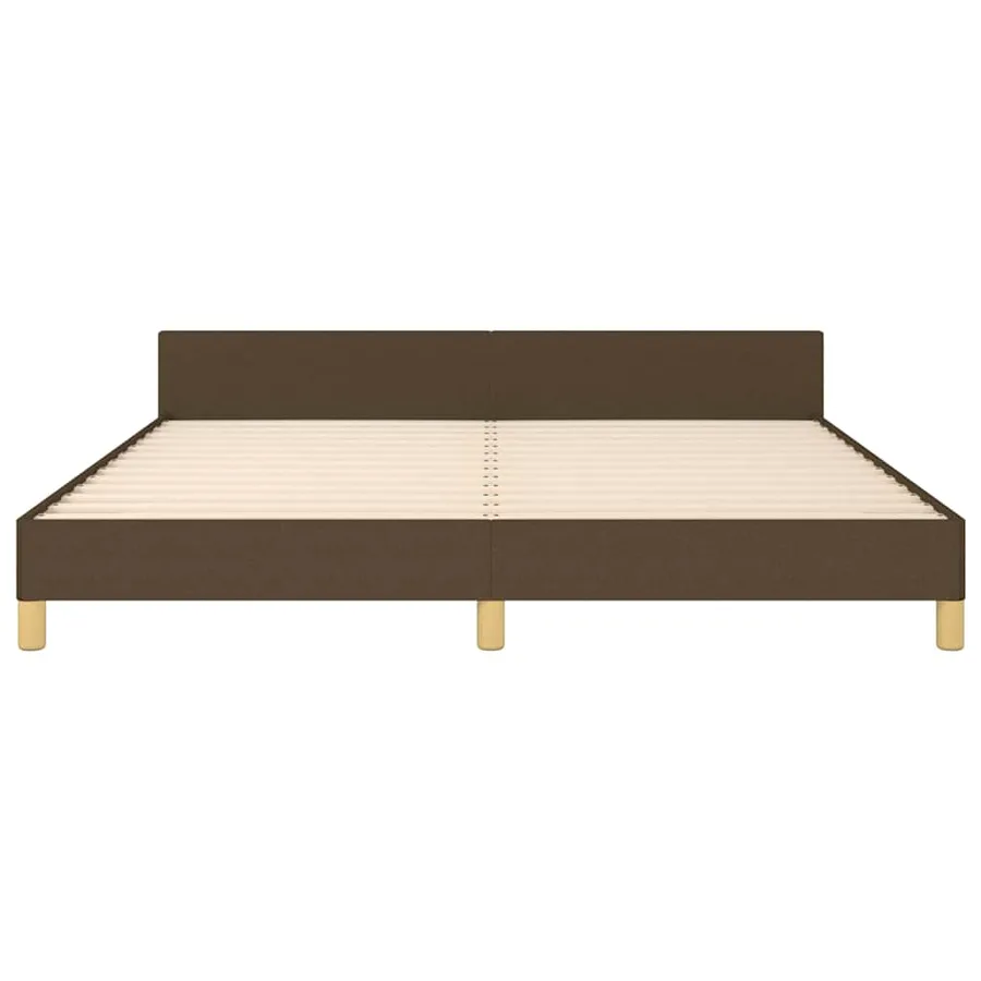 Cadre de lit sans matelas marron foncé 180x200 cm tissu - 5