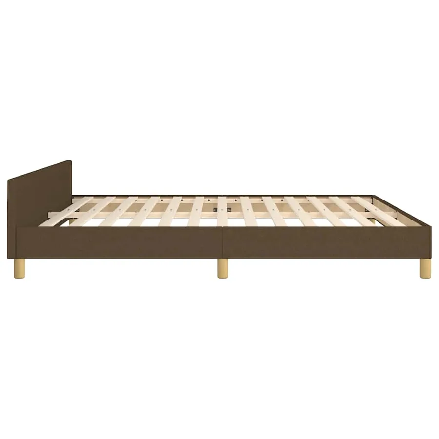 Cadre de lit sans matelas marron foncé 180x200 cm tissu - 6