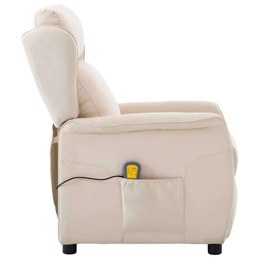 Chaise de massage Crème 93.5 x 67.5 x 101.5 cm tissu - 4