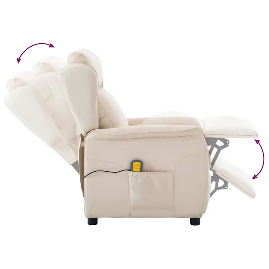Chaise de massage Crème 93.5 x 67.5 x 101.5 cm tissu - 7
