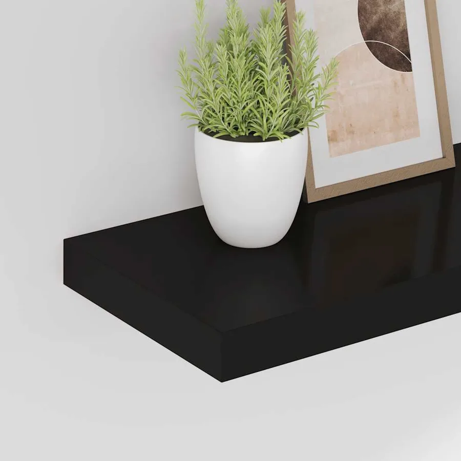 Étagères murales flottantes 2 pcs noir 60x23,5x3,8 cm MDF - 4