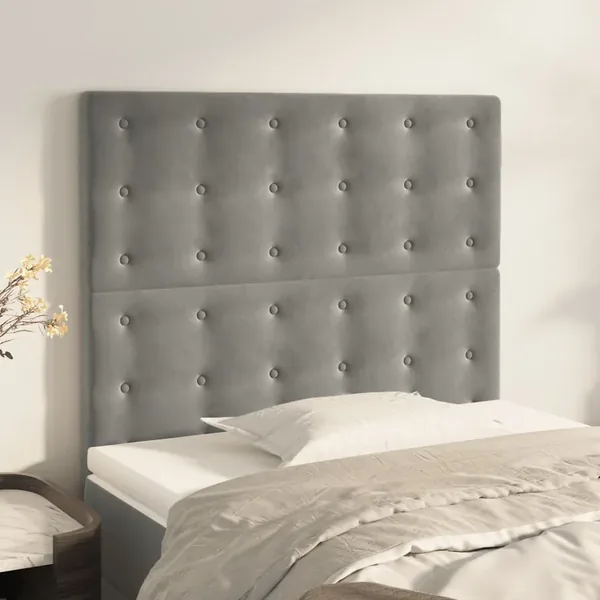 Tête de lit Gris clair 100x5x118/128 cm Velours