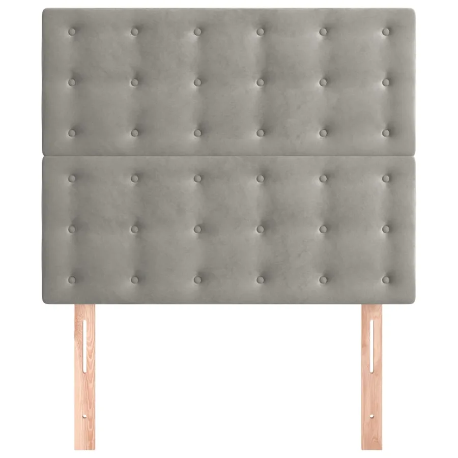 Tête de lit Gris clair 100x5x118/128 cm Velours - 3