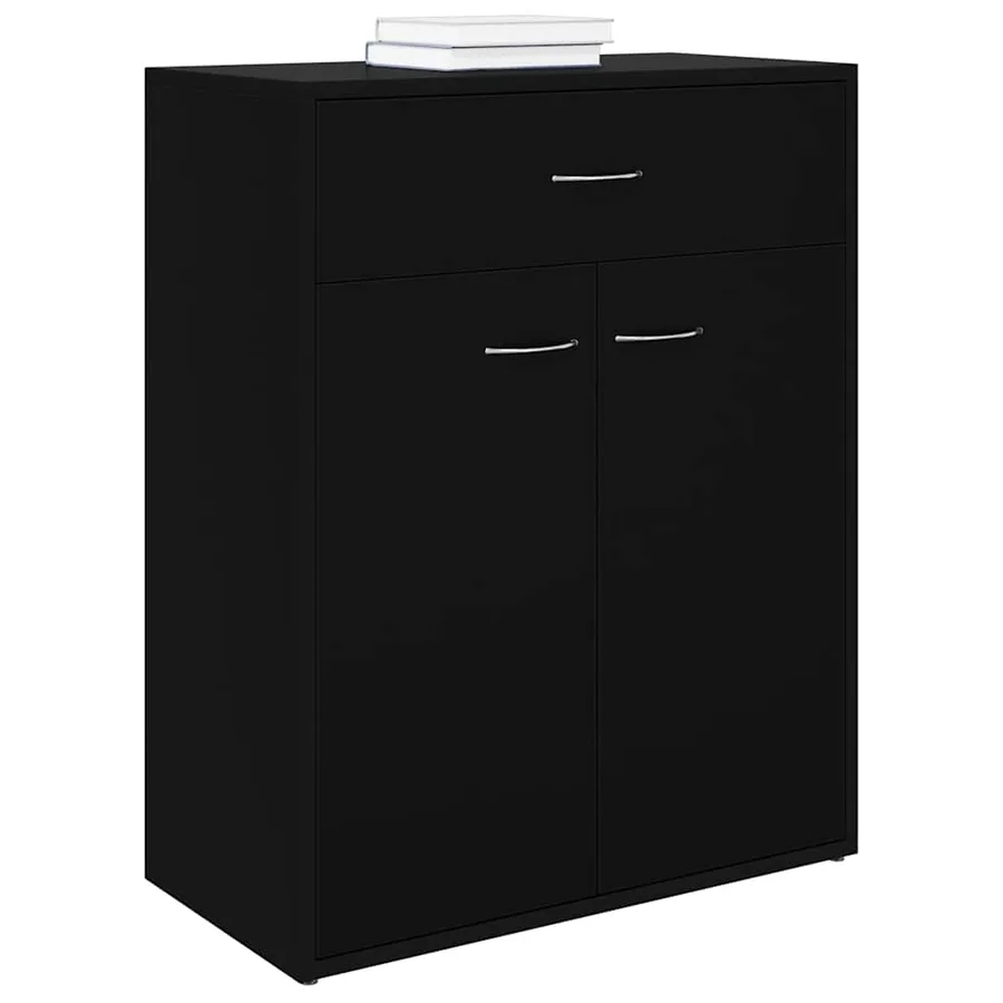 Buffet noir 60x30x75 cm bois d'ingénierie - 3