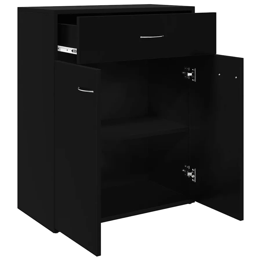 Buffet noir 60x30x75 cm bois d'ingénierie - 4