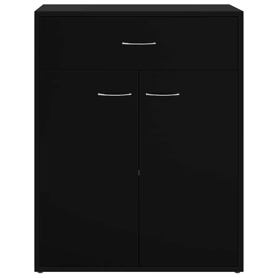 Buffet noir 60x30x75 cm bois d'ingénierie - 5