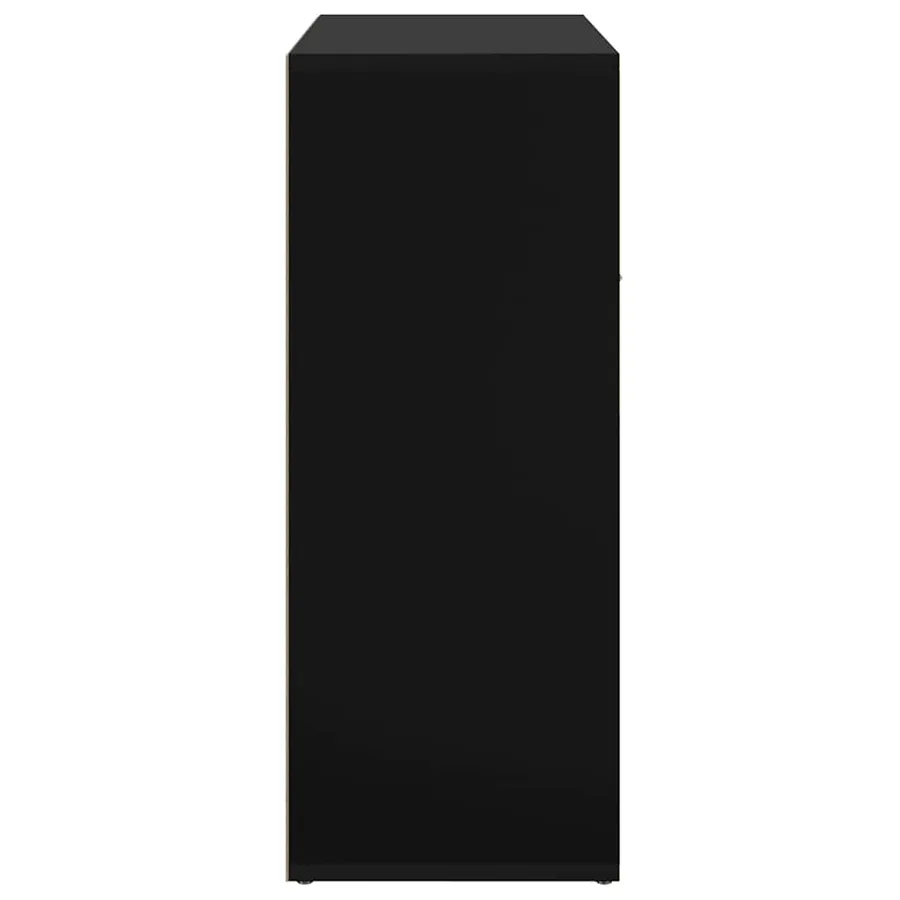 Buffet noir 60x30x75 cm bois d'ingénierie - 6