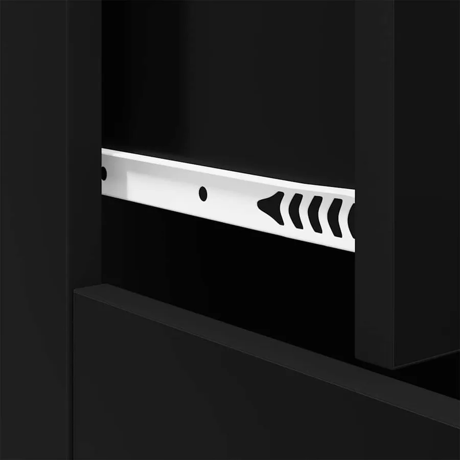Buffet noir 60x30x75 cm bois d'ingénierie - 9