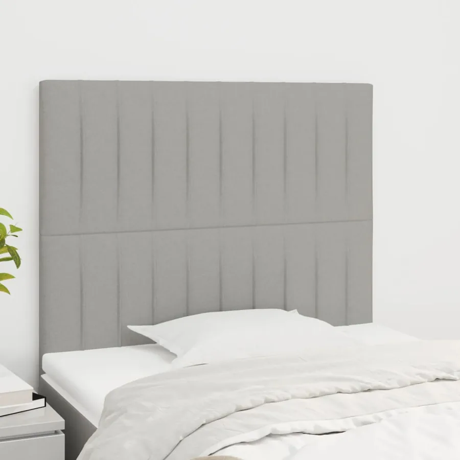 Tête de lit Gris clair 80x5x118/128 cm Tissu
