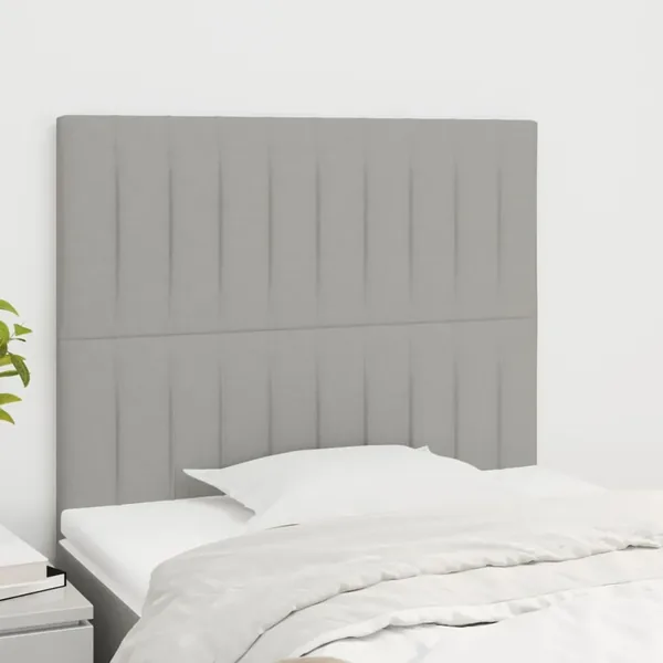 Tête de lit Gris clair 80x5x118/128 cm Tissu
