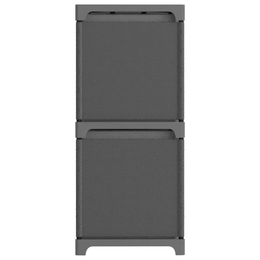 Étagère à 4 cubes avec boîtes Gris 69x30x72,5 cm Tissu - 3