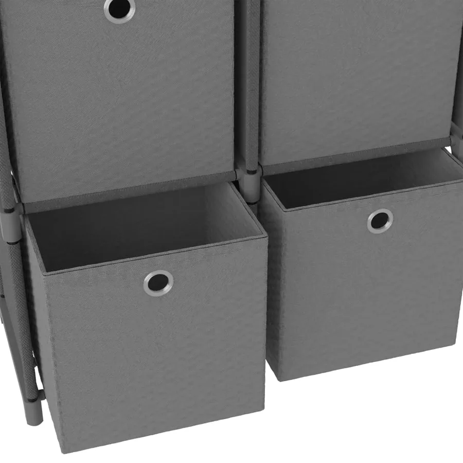 Étagère à 4 cubes avec boîtes Gris 69x30x72,5 cm Tissu - 6