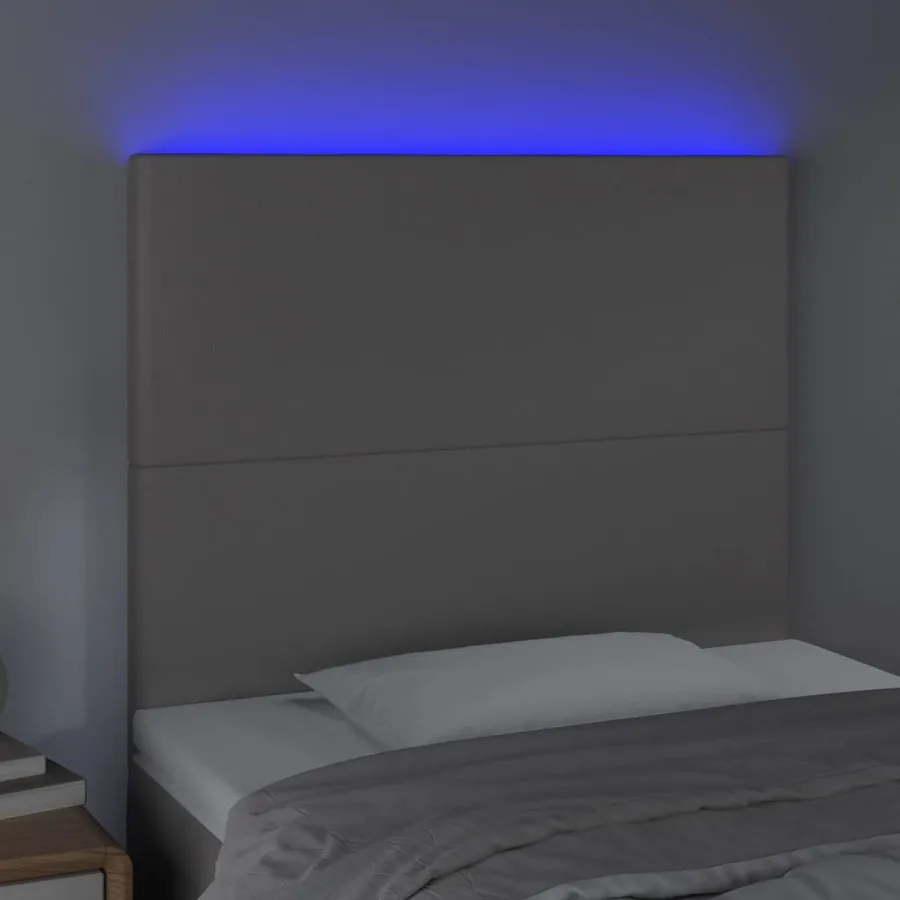 Tête de lit à LED Gris 100x5x118/128 cm Similicuir - 3