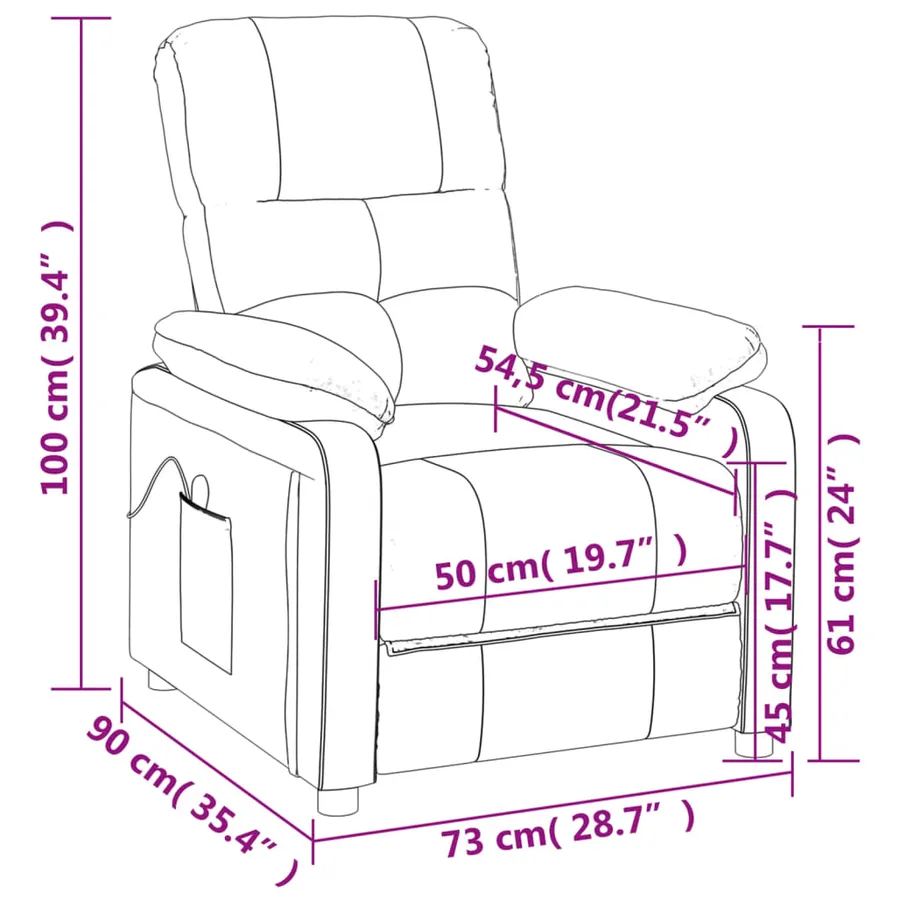 Fauteuil de massage Crème Tissu - 11