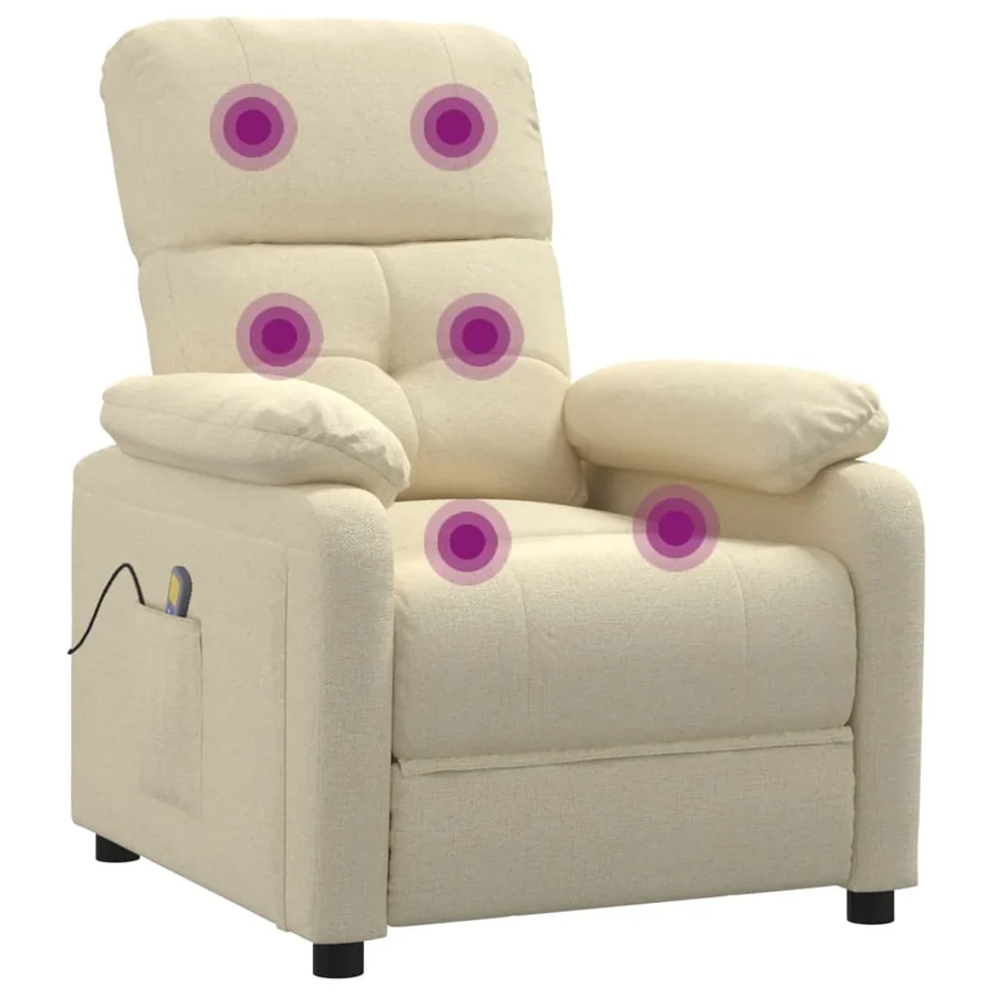 Fauteuil de massage Crème Tissu - 6