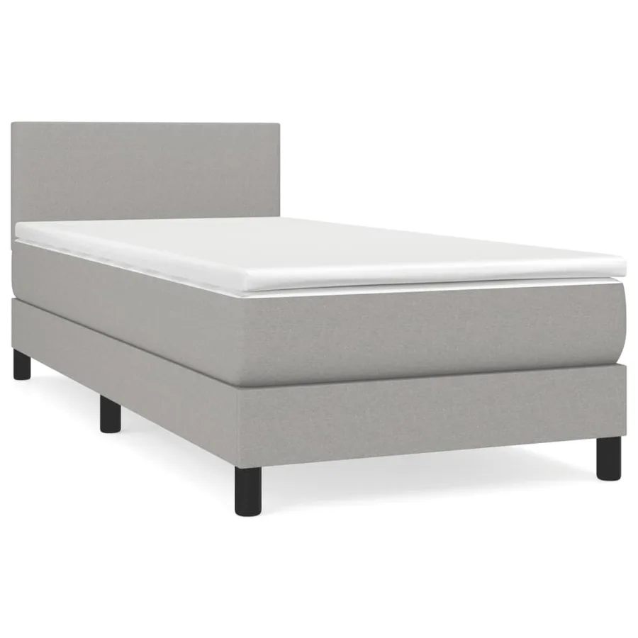 Sommier à lattes de lit avec matelas Gris clair 80x200 cm Tissu - 2