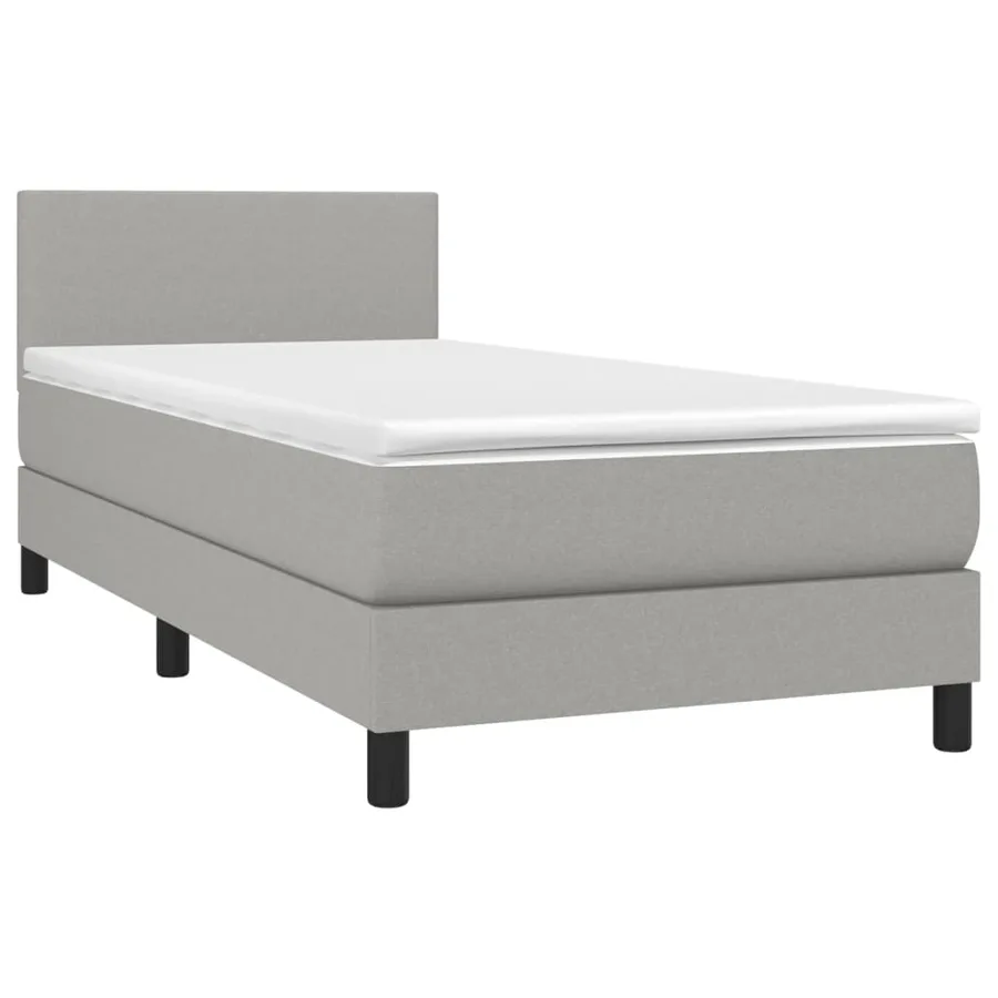 Sommier à lattes de lit avec matelas Gris clair 80x200 cm Tissu - 3
