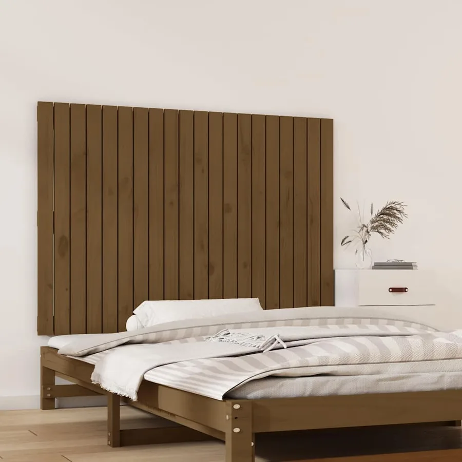 Tête de lit murale Marron miel 127,5x3x90 cm Bois massif de pin - 3