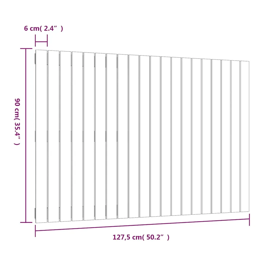 Tête de lit murale Marron miel 127,5x3x90 cm Bois massif de pin - 8