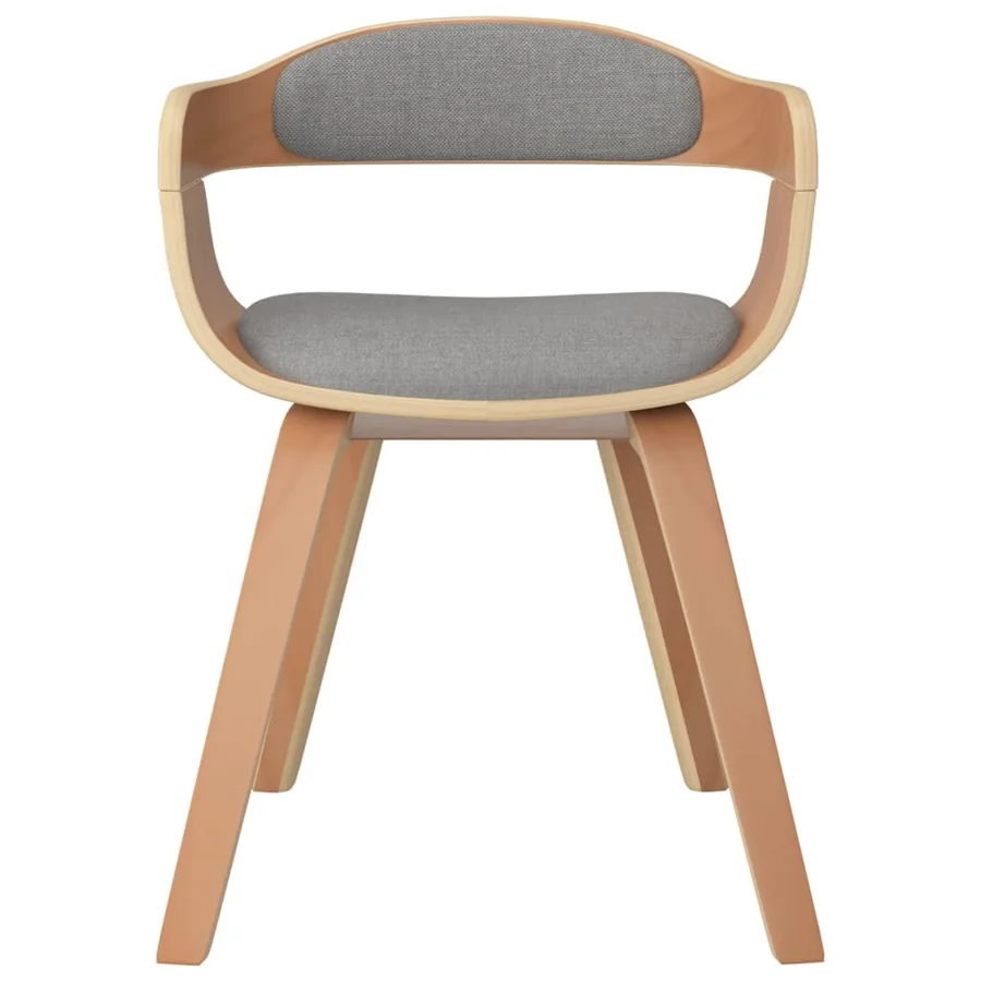 Chaises à manger lot de 2 taupe bois courbé et tissu - 4