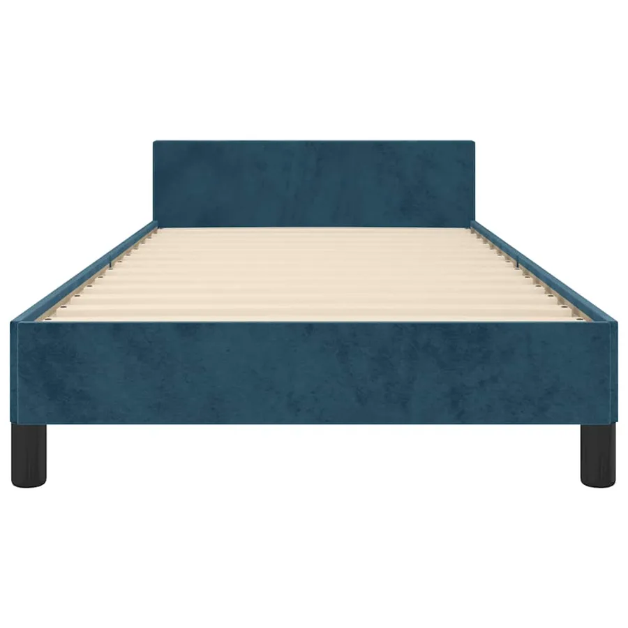 Cadre de lit sans matelas bleu foncé 80x200 cm velours - 6