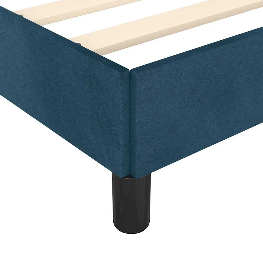 Cadre de lit sans matelas bleu foncé 80x200 cm velours - 8