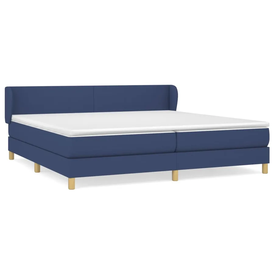 Sommier à lattes de lit avec matelas Bleu 200x200 cm Tissu - 2