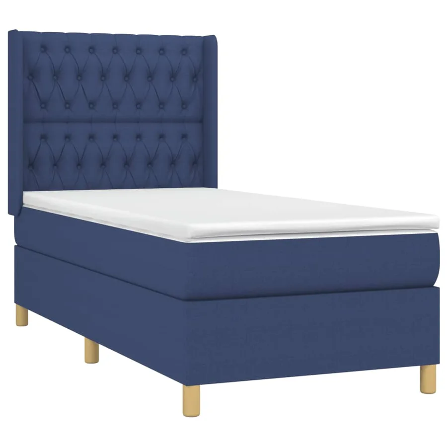 Sommier à lattes de lit avec matelas Bleu 90x200 cm Tissu - 3