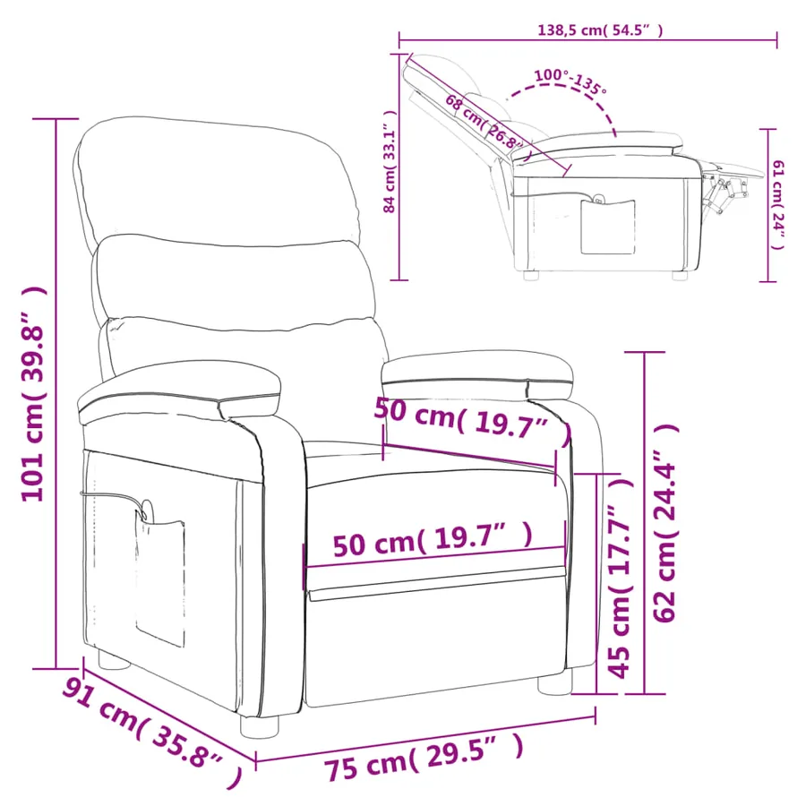 Fauteuil de massage Gris Similicuir - 11
