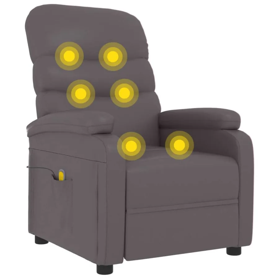 Fauteuil de massage Gris Similicuir - 2