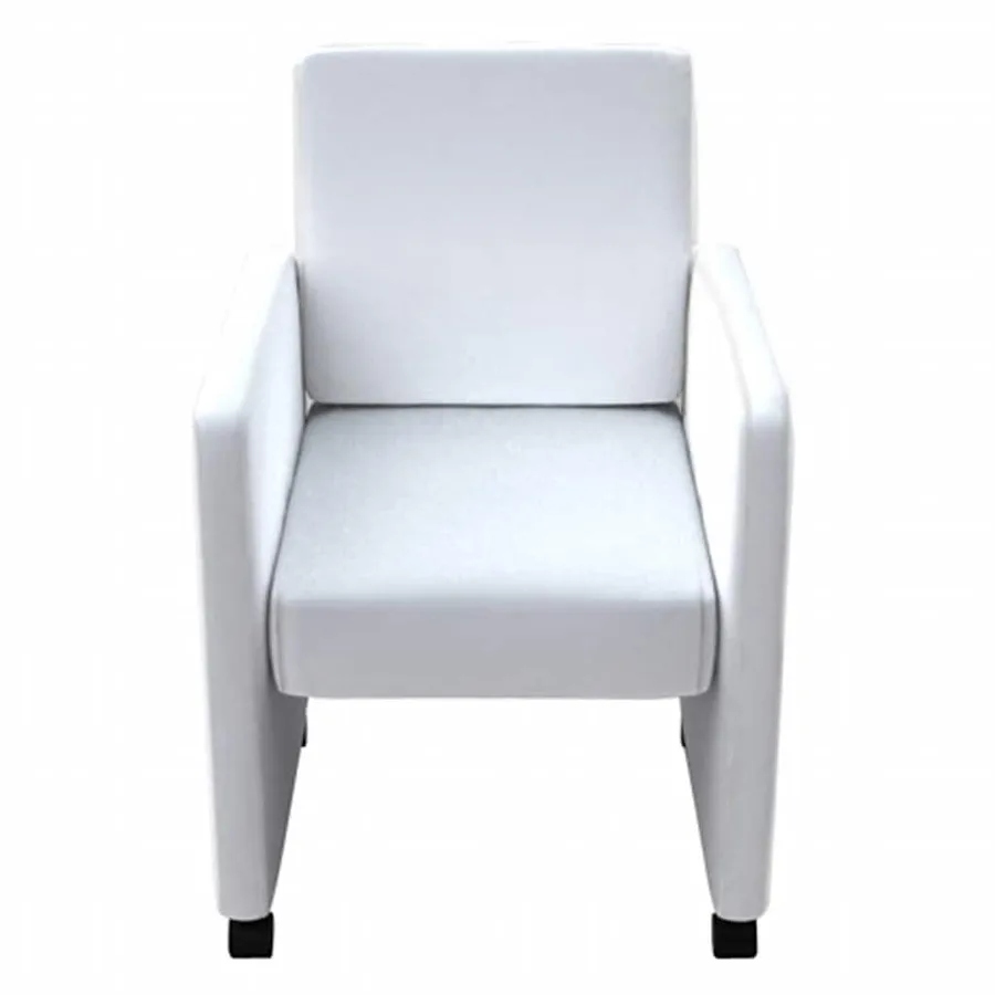 Chaises à manger lot de 4 blanc similicuir - 2