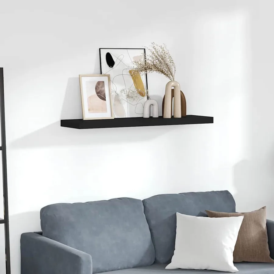 Étagère murale flottante noir 90x23,5x3,8 cm MDF
